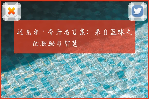 迈克尔·乔丹名言集：来自篮球之神的激励与智慧
